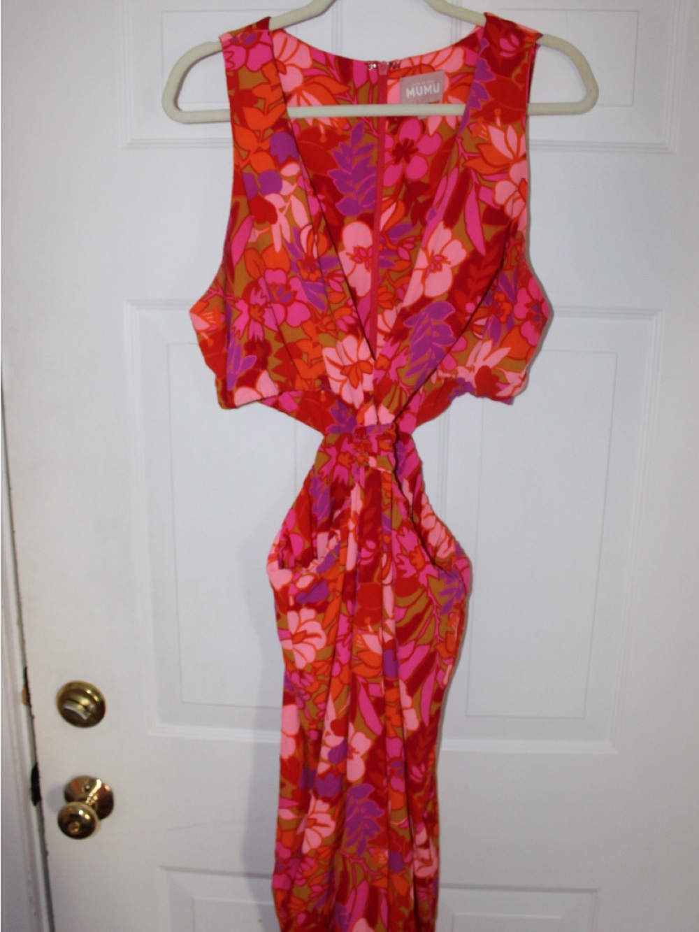 Show Me Your MuMu Red Pink Floral Maxi Dress